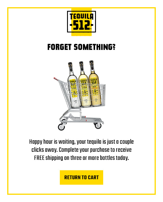 Tequila 512 Abandoned Cart Email Design