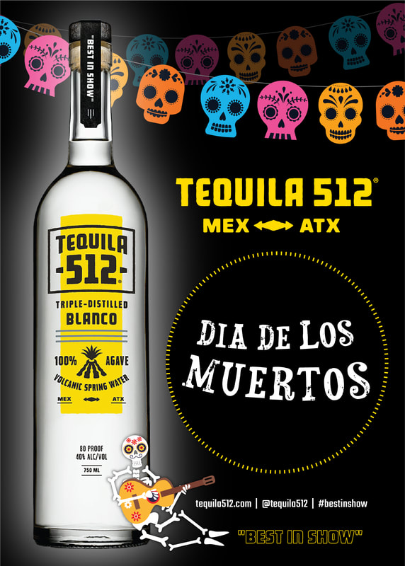 Tequila 512 Tent Card - Dia De Los Muertos